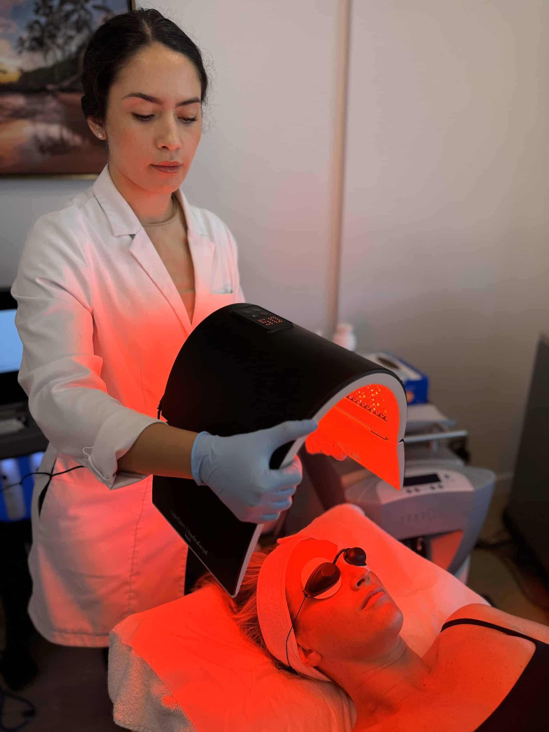 HydraFacial with LED light therapy at Olakino Laser + Skin in Victoria BC